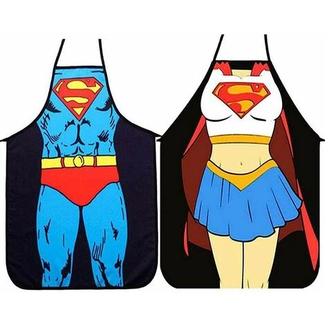Set Grembiuli Da Cucina - Versione Superman Per Uomo E Donna, Grembiuli Per Coppia 3 Set Grembiuli Da Cucina - Versione Superman Per Uomo E Donna, Grembiuli Per Coppia