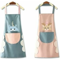 Grembiule Da Cucina Impermeabile 2 Pezzi Uomo Donna Impermeabile Regolabile Con Tasca Regolabile Antimacchia Ristorante Giardino Barbecue Caffè Rosa Blu 6570 Cm