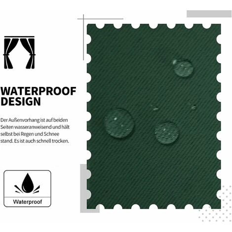 LITZEE Tenda Impermeabile Per Esterni, Termoisolante, Antivento E Protezione UV Tende Oscuranti Adatte Per Giardini, Padiglioni, Balconi, Terrazze (verde, 1 Pezzo / 42x84 Pollici) 6 LITZEE Tenda Impermeabile Per Esterni, Termoisolante, Antivento E Protezione UV Tende Oscuranti Adatte Per Giardini, Padiglioni, Balconi, Terrazze (verde, 1 Pezzo / 42x84 Pollici) - immagine 4
