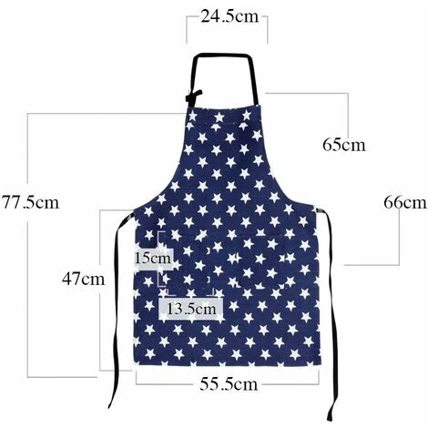 LITZEE Grembiule Protettivo Grembiule Stella Con Tasca Grembiule Da Cucina Regolabile Grembiule Da Cucina Grembiule Bavaglino BBQ Grembiule Da Donna Per Donne Lavori In Cucina Lavori Domestici Blu Nav 4 LITZEE Grembiule Protettivo Grembiule Stella Con Tasca Grembiule Da Cucina Regolabile Grembiule Da Cucina Grembiule Bavaglino BBQ Grembiule Da Donna Per Donne Lavori In Cucina Lavori Domestici Blu Nav - immagine 2