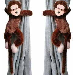 LITZEE Fermatenda Per Tende Set Di 2 Graziosi Fermacravatta Per Camera Dei Bambini Ganci Per Tende Scimmia Di Peluche Fibbia Per Tende Accessori Per La Decorazione Della Finestra Fermatenda Per Tende