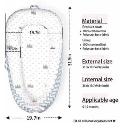 LITZEE Nido Multifunzionale Per Neonati E Neonati, Nido, Lettino Da Viaggio, 100% Cotone, Culla Neonato Bozzolo A Doppia Faccia, Copertura Anti-Allergia Per Culla Neonato -Vendite ATMOSPHERA || None || Maxwell & Williams 96301178 3