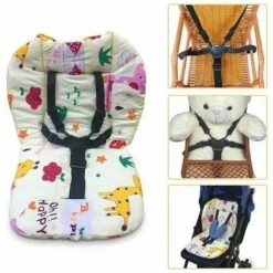 Cuscino E Bretelle Per Seggiolone, Cuscino Per Seggiolone, Cuscino Imbottito Per Seggiolone E Bretelle Con Cintura A 5 Punti Per Seggiolone, 1 Set (giraffa)