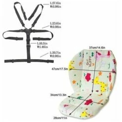 Cuscino E Bretelle Per Seggiolone, Cuscino Per Seggiolone, Cuscino Imbottito Per Seggiolone E Bretelle Con Cintura A 5 Punti Per Seggiolone, 1 Set (giraffa) -Vendite ATMOSPHERA || None || Maxwell & Williams 96332651 4