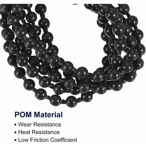 Cordino A Catena Con Perline Cieche, 2,19 Iarde 3 Pezzi Tende A Rullo Verticali Romane Per Parti Di Ricambio Per Tende Per Finestre, Nero 5 Cordino A Catena Con Perline Cieche, 2,19 Iarde 3 Pezzi Tende A Rullo Verticali Romane Per Parti Di Ricambio Per Tende Per Finestre, Nero - immagine 3