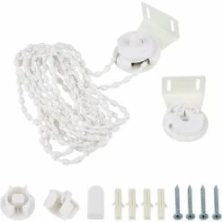 ITizione Per Tendina Avvolgibile Per Tubo Esterno Da 38 Mm Staffe Per Tendine Avvolgibili Hardware Per Il Trattamento Delle Finestre Con Staffe In Metallo, Catena Di Perline, Viti (bianco)