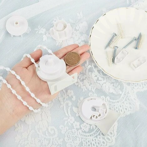 ITizione Per Tendina Avvolgibile Per Tubo Esterno Da 38 Mm Staffe Per Tendine Avvolgibili Hardware Per Il Trattamento Delle Finestre Con Staffe In Metallo, Catena Di Perline, Viti (bianco) 5 ITizione Per Tendina Avvolgibile Per Tubo Esterno Da 38 Mm Staffe Per Tendine Avvolgibili Hardware Per Il Trattamento Delle Finestre Con Staffe In Metallo, Catena Di Perline, Viti (bianco) - immagine 3