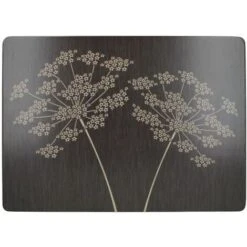 CREATIVE TOPS Set De 4 Tovagliette, Fondo In Sughero, Design De Vini, Legno, Nero, Tovagliette Grandi