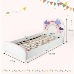 DREAMADE Letto Per Bambini Con Testiera E Pediera 70x140 Cm, Lettino Singolo In Legno, Mobili Per Bambini 2-6 Anni (Arcobaleno) -Vendite ATMOSPHERA || None || Maxwell & Williams 97851764 3