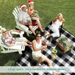Coperta Da Picnic 150x200 Cm, Coperta Impermeabile Per Esterni, Grande Coperta Da Picnic Pieghevole Portatile A 3 Strati (bianco E Nero) -Vendite ATMOSPHERA || None || Maxwell & Williams 98111438 5