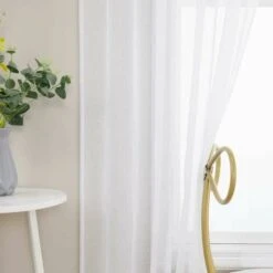 2 Pannelli Per Tende In Voile Con Passanti Morbidi Per Camera Da Letto E Soggiorno 140x175 Cm Bianco -Vendite ATMOSPHERA || None || Maxwell & Williams 98127190 3