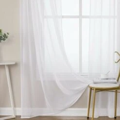 2 Pannelli Per Tende In Voile Con Passanti Morbidi Per Camera Da Letto E Soggiorno 140x175 Cm Bianco -Vendite ATMOSPHERA || None || Maxwell & Williams 98127190 4