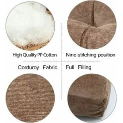 Cuscino Da Pavimento, Cuscino Da Sedile Quadrato Trapuntato, Cuscino Da Meditazione In Velluto A Coste Spesso, Cuscino Da Pavimento Tatami Per Yoga, Soggiorno, Balcone, Ufficio All'Aperto, Marrone, 22
