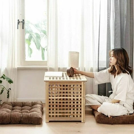 Cuscino Da Pavimento, Cuscino Da Sedile Quadrato Trapuntato, Cuscino Da Meditazione In Velluto A Coste Spesso, Cuscino Da Pavimento Tatami Per Yoga, Soggiorno, Balcone, Ufficio All'Aperto, Marrone, 22 4 Cuscino Da Pavimento, Cuscino Da Sedile Quadrato Trapuntato, Cuscino Da Meditazione In Velluto A Coste Spesso, Cuscino Da Pavimento Tatami Per Yoga, Soggiorno, Balcone, Ufficio All'Aperto, Marrone, 22 - immagine 2