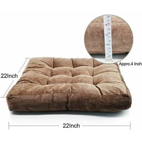 Cuscino Da Pavimento, Cuscino Da Sedile Quadrato Trapuntato, Cuscino Da Meditazione In Velluto A Coste Spesso, Cuscino Da Pavimento Tatami Per Yoga, Soggiorno, Balcone, Ufficio All'Aperto, Marrone, 22 5 Cuscino Da Pavimento, Cuscino Da Sedile Quadrato Trapuntato, Cuscino Da Meditazione In Velluto A Coste Spesso, Cuscino Da Pavimento Tatami Per Yoga, Soggiorno, Balcone, Ufficio All'Aperto, Marrone, 22 - immagine 3
