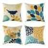 Set 4 Pezzi Copricuscino 45x45 Cm Decorativo Soggiorno Camera Da Letto Cuscino Cuscino Del Divano Cotone Grigio Ephedra Blu Pianta Stampa -Vendite ATMOSPHERA || None || Maxwell & Williams 98229597 1