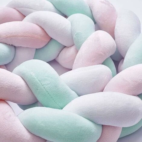 Cuscino Paracolpi Per Culla A Treccia Di Serpente Morbido Paracolpi Per Divano Intrecciato Per Neonati Protezione Culla - Lunghezza 3M Decorazione Culla (Grigio+Rosa+Verde), Kueatily 4 Cuscino Paracolpi Per Culla A Treccia Di Serpente Morbido Paracolpi Per Divano Intrecciato Per Neonati Protezione Culla - Lunghezza 3M Decorazione Culla (Grigio+Rosa+Verde), Kueatily - immagine 2