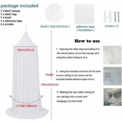 Baldacchino Per Letto Per Bambini, Decorazione Per Cameretta Dei Bambini Zanzariera In Cotone A Forma Di Cupola Principessa Giochi Per Bambini Tende Decorazione Per Cameretta Dei Bambini Bianco 240CM -Vendite ATMOSPHERA || None || Maxwell & Williams 98705107 5