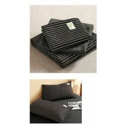 Completo Letto Copripiumino Con Chiusura A Cerniera, Con 2 Federe, Set Di Biancheria Da Letto In Quattro Pezzi In Puro Cotone Spazzolato Spesso Per Autunno E Inverno (strisce Nero Carbone) -Vendite ATMOSPHERA || None || Maxwell & Williams 98710320 3