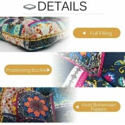 Cuscino Da Meditazione Turchese Per Pavimento, Quadrato Bohemian Mandala Cotone Lino Cuscino Stile Indiano Cuscino Per Yoga Soggiorno Balcone Sala Giochi Per Bambini Decorazioni Per Esterni, 20x20 Pol