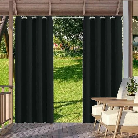 Tenda Da Esterno Impermeabile, Termoisolante, Antivento E Anti-UV Adatta Per Giardini, Padiglioni, Balconi, Terrazze (nero, 2 Pezzi / 132 X 240 Cm) 3 Tenda Da Esterno Impermeabile, Termoisolante, Antivento E Anti-UV Adatta Per Giardini, Padiglioni, Balconi, Terrazze (nero, 2 Pezzi / 132 X 240 Cm)