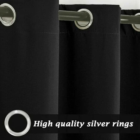 Tenda Da Esterno Impermeabile, Termoisolante, Antivento E Anti-UV Adatta Per Giardini, Padiglioni, Balconi, Terrazze (nero, 2 Pezzi / 132 X 240 Cm) 7 Tenda Da Esterno Impermeabile, Termoisolante, Antivento E Anti-UV Adatta Per Giardini, Padiglioni, Balconi, Terrazze (nero, 2 Pezzi / 132 X 240 Cm) - immagine 5