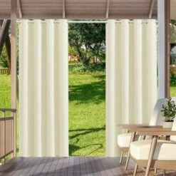 Tenda Da Esterno Impermeabile, Isolamento Termico, Antivento E Protezione UV, Tende Oscuranti Adatte Per Giardini, Padiglioni, Balconi, Terrazze (beige, 2 Pezzi / 132 X 213 Cm)