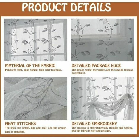 Tenda Corta In Tessuto Ricamato Per Tenda Brise-Bise Romane Velate Cucina Soggiorno Camera Da Letto 5 Tenda Corta In Tessuto Ricamato Per Tenda Brise-Bise Romane Velate Cucina Soggiorno Camera Da Letto - immagine 3