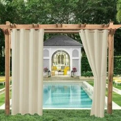 Tende Da Esterno Per Giardino, Patio, Gazebo, Tende Oscuranti, Protezione UV E Antimuffa, Tende Isolanti Con Asole Larghezza 132 Cm X Altezza 213 Cm, 2 Pannelli, Beige -Vendite ATMOSPHERA || None || Maxwell & Williams 98725028 3