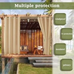Tende Da Esterno Per Giardino Patio Gazebo Tenda Oscurante Antivento Protezione UV Resistente Alla Muffa, Tende Termiche Isolanti Con Passacavo, L 132 Cm X A 238 Cm, 2 Pannelli, Champagne -Vendite ATMOSPHERA || None || Maxwell & Williams 98727079 4