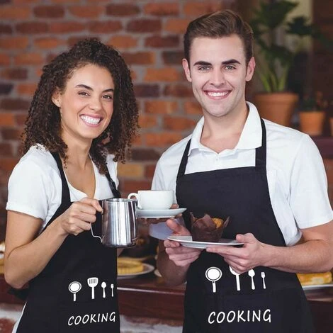 Grembiule Da Cucina Grembiule Da Cucina Per Donna Uomo Adulto Olio Impermeabile Nero Con Tasche Per Casa, Giardinaggio, Catering, Barbecue, Ristorante 5 Grembiule Da Cucina Grembiule Da Cucina Per Donna Uomo Adulto Olio Impermeabile Nero Con Tasche Per Casa, Giardinaggio, Catering, Barbecue, Ristorante - immagine 3