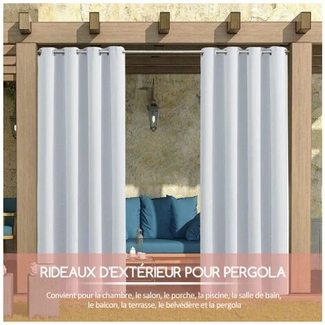 Tenda A Pannello Per Esterni E Interni Protezione Solare Privacy Tende Con Occhielli Per Pergola Portico Gazebo Giardino Prato Corridoio, 132 213 Cm, Bianco 6 Tenda A Pannello Per Esterni E Interni Protezione Solare Privacy Tende Con Occhielli Per Pergola Portico Gazebo Giardino Prato Corridoio, 132 213 Cm, Bianco - immagine 4