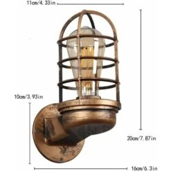 Lampada Da Parete Retrò Illuminazione Industriale Vintage Applique Rustica In Metallo Con Gabbia In Metallo (colore Ruggine) (senza Lampadina) -Vendite ATMOSPHERA || None || Maxwell & Williams 99548417 5