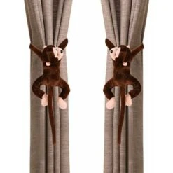 Coppia Simpatica Scimmia Coda Lunga Fermacravatte Per Tende Per Camera Dei Bambini Fibbie Per Tende Accessori Per Tende Finestra Decorazione Della Casa Soggiorno Camera Da Letto